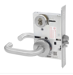 KIT - Classroom Intruder Mortise Lock, Lustra Lever with A Rose Trim, 2 Each LFIC 6-Pin Large Format Interchangeable Core Mortise Housing, A01 Clover Cam, Less IC Cores, Handing is Field Reversible, ANSI Strike SS118, 626/US26D Satin Chrome