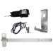 KIT - RX Request to Exit, MEL Motorized Electric Latch Retraction, Fire Rated, Rim Exit Device, Escutcheon x Dane Lever Nightlatch Trim 510L-NL, (Requires 1-1/4 Mortise Cylinder), 36in, LHR Left Hand Reverse/Reversible, 24VDC @ 1 Amp, Grade 1, 626/US26D Satin Chrome