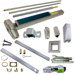 KIT - CD (Cylinder Dogging, Requires 1-1/4in Mortise Cylinder), SVR (Surface Vertical Rod) Grooved Exit Device, Exit Only No Trim, Non-Handed, Less Bottom Rod, 48in x 84in, Grade 1, 626/US26D Satin Chrome