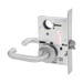 KIT - Classroom Intruder Mortise Lock, Lustra Lever with A Rose Trim, Less 2 Each 1-1/8 Mortise Cylinders, V10 Outside Indicator Engraved (Locked/Unlocked, Green/Red) (Left Hand LH/LHR), V01 Inside Indicator (Locked/Unlocked, Green/Red), ANSI Strike SS118, 626/US26D Satin Chrome