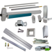 KIT - Less Dogging, SVR (Surface Vertical Rod) Exit Device, 996L-BE-06 Passage Lever Trim, RHR Right Hand Reverse/Reversible Handing, Less Bottom Rods, 36in x 84in, Grade 1, 628 Satin Aluminum