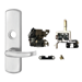 KIT - Motor Driven Electrified RV 17 Clutched Lever Trim, FS or FSE Via Dip Switch, 12/24VDC, 98/99 Rim and Vertical Rod Exits, LHR Left Hand Reverse/Reversible Handing, (Snap Ring Tool Needed), 626/US26D Satin Chrome