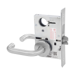 KIT - Dormitory Mortise Lock with Deadbolt, Lustra Lever with A Rose Trim, Less 1-1/8 Mortise Cylinder, V10 Outside Indicator Engraved (Locked/Unlocked, Green/Red) (Left Hand LH/LHR), V01 Inside Indicator (Locked/Unlocked, Green/Red), ANSI Strike SS118, 626/US26D Satin Chrome