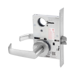 KIT - Classroom Intruder Mortise Lock, Newport Lever with A Rose Trim, Less 2 Each 1-1/8 Mortise Cylinders, V10 Outside Indicator Engraved (Locked/Unlocked, Green/Red) (Left Hand LH/LHR), V01 Inside Indicator (Locked/Unlocked, Green/Red), ANSI Strike SS118, 626/US26D Satin Chrome