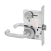 KIT - Classroom Intruder Mortise Lock, Lustra Lever with A Rose Trim, 2 Each Standard 1-1/8 Mortise Cylinders, A01 Clover Cam, L4 Keyway 0-Bit, V10 Outside Indicator Engraved (Locked/Unlocked, Green/Red) (Left Hand LH/LHR), V01 Inside Indicator (Locked/Unlocked, Green/Red), ANSI Strike SS118, 626/US26D Satin Chrome
