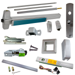 KIT - Alarmed, RX (Request to Exit Switch), SVR (Surface Vertical Rod) Exit Device, 990TP Thumb Piece Trim, Less Bottom Rods, 36in x 84in, Grade 1, 628 Satin Aluminum