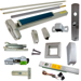 KIT - Alarmed (Requires 1-1/4in Mortise Cylinder), , Fire-Rated (No Dogging), RX (Request to Exit Switch), SVR (Surface Vertical Rod) Grooved Exit Device, 990TP Thumb Piece Trim, Less Bottom Rods, 48in x 84in, Grade 1, 626/US26D Satin Chrome