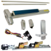 KIT - Fire-Rated, QEL (Quiet Electric Latch Retraction), RX (Request to Exit Switch), SVR (Surface Vertical Rod) Exit Device, 990 Dummy Pull Trim, 996L-DT-06 Dummy Lever Trim, LHR/Reversible Handing, 36in x 84in, Grade 1, 626/US26D Satin Chrome