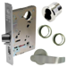 KIT - Dormitory Mortise Lock with Deadbolt, OL - O Rose x L Lever, LFIC Large Format IC Prep, Less Core, Grade 1, 626/US26D Satin Chrome