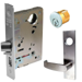 KIT - Office Mortise Lock, LW1L - LW1 Escutcheon x L Lever, LA Keyway 1-Bitted, Grade 1, 626/US26D Satin Chrome