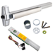 KIT - Alarmed Fire Rated Rim Exit Device, 110MD NL-OP Nightlatch Cylinder Assembly Trim, Optional Pull, 36in, No Dogging, Grade 1, 626/US26D Satin Chrome