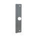 Latch Protector for Aluminum Entry Door, 3/8in Offset,, 1-1/8in Backset, 1-7/16in Diameter Hole Fits Over Cylinder, 12in x 2-5/8in, SL Silver Coated