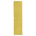 Push Plate 4in x 16in, Beveled Edges, .050in Thick, 6 x 5/8in Sheet Metal Screws, 605/US3 Bright Brass