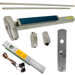 KIT - Alarmed (Requires 1-1/4in Mortise Cylinder), , Fire Rated (No Dogging), SVR (Surface Vertical Rod) Grooved Exit Device, 990TP Thumb Piece Trim, 48in x 84in, Grade 1, 626/US26D Satin Chrome