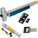 KIT - Alarmed Rim Exit Device, Exit Only No Trim, 36in, 1439 Low Profile Roller Strike, Grade 1, 628/US28 Anodized Aluminum