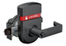 Grade 1 Indicator Entry Cylindrical Lock, Rhodes Lever, Inside Locked/Unlocked, 2-3/4in Backset, UL, ANSI Strike, 622/US19 Matte Black