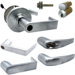 KIT - Grade 1 Electric Lock/Unlock (EL/EU) Storeroom Vandlgard, Cylindrical Lock, Athens Lever, FSIC (Schlage Full Sized IC), C123 Keyway (1-Bitted Brushed Chrome Core 626), 2-3/4in Backset, UL, ANSI Strike, 626/US26D Satin Chrome