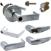 KIT - Grade 1 Electric Lock/Unlock (EL/EU) Storeroom Vandlgard, Cylindrical Lock, Athens Lever, FSIC (Schlage Full Sized IC), E Keyway (1-Bitted Brushed Chrome Core 626), 2-3/4in Backset, UL, ANSI Strike, 626/US26D Satin Chrome