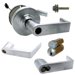 KIT - Grade 1 Electric Lock/Unlock (EL/EU) Storeroom Vandlgard, Cylindrical Lock, Rhodes Lever, FSIC (Schlage Full Sized IC), E Keyway (1-Bitted Brushed Chrome Core 626), 2-3/4in Backset, UL, ANSI Strike, 626/US26D Satin Chrome