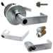 KIT - Grade 1 Electric Lock/Unlock (EL/EU) Storeroom Vandlgard, Cylindrical Lock, Rhodes Lever, FSIC (Schlage Full Sized IC), S123 Keyway (1-Bitted Brushed Chrome Core 626), 2-3/4in Backset, UL, ANSI Strike, 626/US26D Satin Chrome