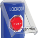 Lockdown Push Button, Schools, Service Stations etc, Push to Activate, Turn to Reset, Lockdown Label, 10A(125/250 VAC), 1/2 HP 20VDC, 6A, Protective Cover, Blue Case