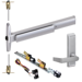 KIT - 75 Series Narrow Stile QEL (Quiet Electric Latch Retraction), CVR (Concealed Vertical Rod) Exit Device, RX (Request to Exit Switch), 360L-DT-06 Dummy Lever Trim, LHR Left Hand Reverse, 48in x Up to 96in, No Dogging, Grade 1, 626/US26D Satin Chrome
