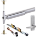 KIT - 75 Series Narrow Stile QEL (Quiet Electric Latch Retraction), CVR (Concealed Vertical Rod) Exit Device, RX (Request to Exit Switch), 360L-DT-17 Dummy Lever Trim, LHR Left Hand Reverse, 48in x Up to 96in, No Dogging, Grade 1, 626/US26D Satin Chrome
