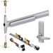 KIT - 75 Series Narrow Stile QEL (Quiet Electric Latch Retraction), CVR (Concealed Vertical Rod) Exit Device, RX (Request to Exit Switch), 360L-DT-17 Dummy Lever Trim, RHR Right Hand Reverse, 48in x Up to 96in, No Dogging, Grade 1, 626/US26D Satin Chrome