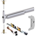 KIT - 75 Series Narrow Stile QEL (Quiet Electric Latch Retraction), CVR (Concealed Vertical Rod) Exit Device, RX (Request to Exit Switch), 386NL Night Latch Trim, (Requires Rim Cylinder), LHR Left Hand Reverse, 36in x Up to 96in, No Dogging, Grade 1, 626/US26D Satin Chrome