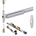 KIT - 75 Series Narrow Stile QEL (Quiet Electric Latch Retraction), CVR (Concealed Vertical Rod) Exit Device, RX (Request to Exit Switch), 388 Night Latch Cylinder Assembly, (Requires Rim Cylinder), 36in x Up to 96in, No Dogging, Grade 1, 626/US26D Satin Chrome