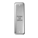 Narrow Vestibule Push Plate 1-1/2in x 4-3/4in, 15 Amp, 125VAC, Stainless Steel with Black Letters (Push to Open)
