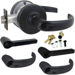 KIT - Grade 1 Entrance, Cylindrical Lock, Latitude Lever, Key-in-Lever Schlage Keyway, S 123 Keyway (0-Bitted Brushed Chrome Cylinder 626), 2-3/4in Backset, UL, ANSI Strike, 622/US19 Matte Black