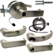 KIT - Grade 1 Electric Lock/Unlock (EL/EU) Storeroom, Cylindrical Lock, Sparta Lever, 12/24VDC, RX (Request to Exit) Switch, SFIC (Small Format IC), Less Core, 2-3/4in Backset, UL, ANSI Strike, 619/US15 Satin Nickel