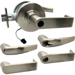 KIT - Grade 1 Electric Lock/Unlock (EL/EU) Storeroom, Cylindrical Lock, Athens Lever, 12/24VDC, Key in Lever, Less Cylinder, 2-3/4in Backset, UL, ANSI Strike, 619/US15 Satin Nickel
