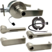 KIT - Grade 1 Electric Lock/Unlock (EL/EU) Storeroom, Cylindrical Lock, Broadway Lever, 12/24VDC, RX (Request to Exit) Switch, Key in Lever, Less Cylinder, 2-3/4in Backset, UL, ANSI Strike, 619/US15 Satin Nickel