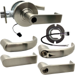 KIT - Grade 1 Electric Lock/Unlock (EL/EU) Storeroom, Cylindrical Lock, Sparta Lever, 12/24VDC, RX (Request to Exit) Switch, Key in Lever, Less Cylinder, 2-3/4in Backset, UL, ANSI Strike, 619/US15 Satin Nickel