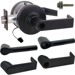 KIT - Grade 1 Electric Lock/Unlock (EL/EU) Storeroom, Cylindrical Lock, Broadway Lever, 12/24VDC, FSIC (Schlage Full Sized IC), Less Core, 2-3/4in Backset, UL, ANSI Strike, 622/US19 Matte Black