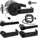 KIT - Grade 1 Electric Lock/Unlock (EL/EU) Storeroom, Cylindrical Lock, Broadway Lever, 12/24VDC, RX (Request to Exit) Switch, FSIC (Schlage Full Sized IC), Less Core, 2-3/4in Backset, UL, ANSI Strike, 622/US19 Matte Black