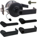KIT - Grade 1 Electric Lock/Unlock (EL/EU) Storeroom, Cylindrical Lock, Latitude Lever, 12/24VDC, FSIC (Schlage Full Sized IC), Less Core, 2-3/4in Backset, UL, ANSI Strike, 622/US19 Matte Black