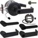 KIT - Grade 1 Electric Lock/Unlock (EL/EU) Storeroom, Cylindrical Lock, Latitude Lever, 12/24VDC, RX (Request to Exit) Switch, FSIC (Schlage Full Sized IC), Less Core, 2-3/4in Backset, UL, ANSI Strike, 622/US19 Matte Black