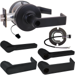 KIT - Grade 1 Electric Lock/Unlock (EL/EU) Storeroom, Cylindrical Lock, Latitude Lever, 12/24VDC, RX (Request to Exit) Switch, Key in Lever, Less Cylinder, 2-3/4in Backset, UL, ANSI Strike, 622/US19 Matte Black