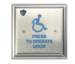 4 1/2in Square Stainless Steel Face Push Plate, Wheelchair/Press to Operate Door