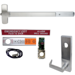 KIT - Exit Alarm, Rim Exit Device, Escutcheon x Quantum Lever Nightlatch Trim 510L-NL, 36in, Less Dogging, LHR Left Hand Reverse/Reversible, Grade 1, 626/US26D Satin Chrome