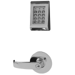Stand Alone Keypad 10X Line Storeroom Lock, 100 Users, Battery Powered, Keypad Programming, Grade 1, 808 ANSI Strike, LA Keyway 1-Bitted, 2-3/4in Backset, 626/US26D Satin Chrome