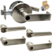 KIT - Grade 1 Entrance, Cylindrical Lock, Latitude Lever, Key-in-Lever Schlage Keyway, C145 Keyway (0-Bitted Brushed Chrome Cylinder 626), 2-3/4in Backset, UL, ANSI Strike, 619/US15 Satin Nickel