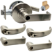 KIT - Grade 1 Entrance, Cylindrical Lock, Spartan Lever, Key-in-Lever Schlage Keyway, C145 Keyway (0-Bitted Brushed Chrome Cylinder 626), 2-3/4in Backset, UL, ANSI Strike, 619/US15 Satin Nickel