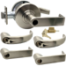 KIT - Grade 1 Entrance, Cylindrical Lock, Spartan Lever, Key-in-Lever Schlage Keyway, C Keyway (0-Bitted Brushed Chrome Cylinder 626), 2-3/4in Backset, UL, ANSI Strike, 619/US15 Satin Nickel