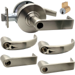 KIT - Grade 1 Entrance, Cylindrical Lock, Spartan Lever, Key-in-Lever Schlage Keyway, C123 Keyway (0-Bitted Brushed Chrome Cylinder 626), 2-3/4in Backset, UL, ANSI Strike, 619/US15 Satin Nickel