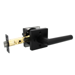 Milan Privacy Lever, Square Rose, 6-Way Adjustable Latch 2-3/8in-2-3/4in Backset, Grade 2, 622/514 Matte Black