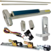 KIT - QEL (Quiet Electric Latch Retraction), RX (Request to Exit Switch), SVR (Surface Vertical Rod) Grooved Exit Device, 996L-NL-06 Nightlatch Lever Trim, LHR Left Hand Reverse/Reversible Handing (Snap Ring Tool Required), 48in x 84in, Grade 1, 626/US26D Satin Chrome